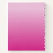 花のような幾何学的モノグラム |ピンク色の網掛グラデーションけ ノートブック (裏面)