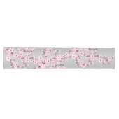 花のような桜のピンクグレー ミディアムテーブルランナー (横)