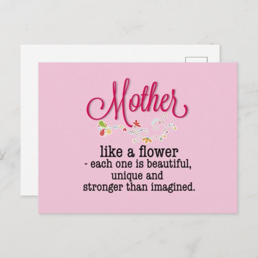 花のような母一人ひとりが美しい ポストカード (正面/裏面)