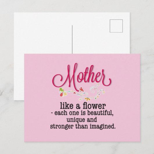 花のような母 それぞれが美しい ポストカード (正面/裏面)