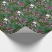 花のような紫のストライプのピンクの白い蘭 ラッピングペーパー (角)