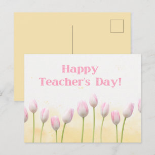 花のような黄色のハッピー先生の日 ポストカード
