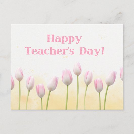 花のような黄色のハッピー先生の日 ポストカード (正面)