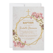 花のような ゴールド マーブル ピンク オーキッド 幾何学的な 洗礼