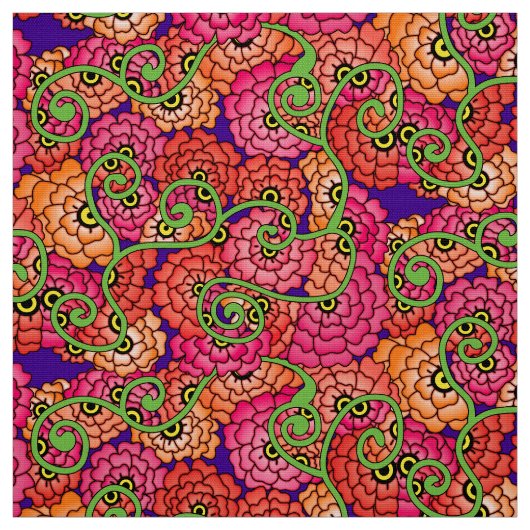 花のらせん状 – 暖 ファブリック (見本)