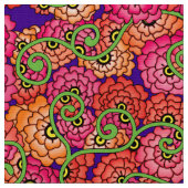 花のらせん状 – 暖 ファブリック (クローズアップ)