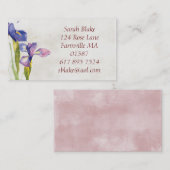 花のアイリス水彩画の名刺 名刺 (正面/裏面)