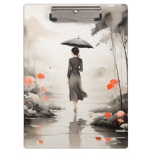 花のアクセントが可愛い雨の日の道のアート