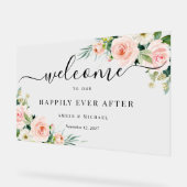 花のアクリルの印結婚を受けて幸せに アクリルサイン (傾斜)