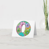 花のアルファベットカード O - 内部は空白 カード (正面)