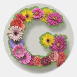 花のアルファベットG ラウンドシール