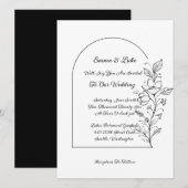 花のアーチ ウェディング 招待状 (正面/裏面)