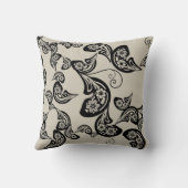 花のアールデコの孔雀パターン魔術のクッション クッション (裏面)