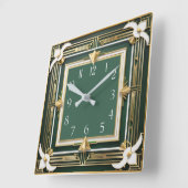 花のアールデコ エレガント スクエア壁時計 (傾斜)
