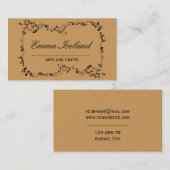 花のアールヌーボーのヴィンテージのスタイルの名刺 名刺 (正面/裏面)