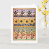 花のアールヌーボースタイルミュシャ カード (黄色い花)