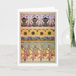 花のアールヌーボースタイルミュシャ カード