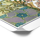 花のアールヌーボースタイルミュシャ ポスター (角)