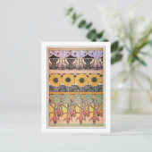 花のアールヌーボースタイルミュシャ ポストカード (スタンド正面)