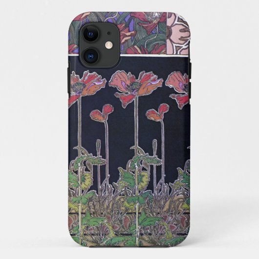 花のアールヌーボースタイルミュシャ Case-Mate iPhoneケース (裏面)