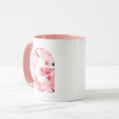 花のイニシャル入りマグカップ|名前や特性のカスタマイズ マグカップ (正面左)