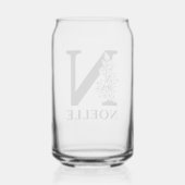 花のイニシャルNモノグラムと名前のカスタマイズ ガラス缶 (裏面)