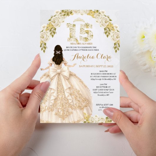 花のイボリー プリンセスドレス コケッタ キンセアニエラ 招待状