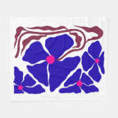 花のイラストアート フリースブランケット (正面(横))