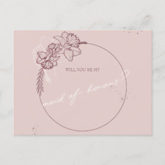 花のイラストレーションは私のメイド・オブ・オーナー（花嫁付き添い人） ポストカード
