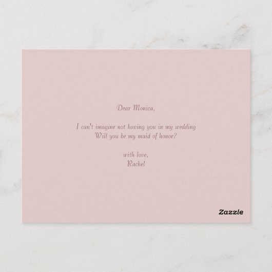 花のイラストレーションは私のメイド・オブ・オーナー（花嫁付き添い人） ポストカード (裏面)