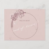 花のイラストレーションは私のメイド・オブ・オーナー（花嫁付き添い人） ポストカード (正面)