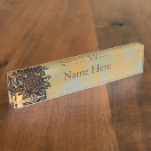 花のイラストレーション デスクネームプレート (側面)