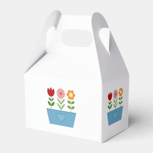 花のイラストレーションBlue Window BoxキャンバスP フェイバーボックス (正面サイド)