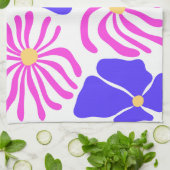 花のイラスト キッチンタオル (折り畳み)