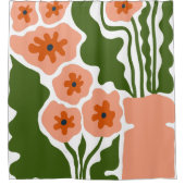 花のイラスト シャワーカーテン (正面)