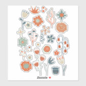 花のイラスト シール (シート)