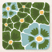 花のイラスト スクエアペーパーコースター (正面)