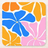花のイラスト スクエアペーパーコースター (正面)