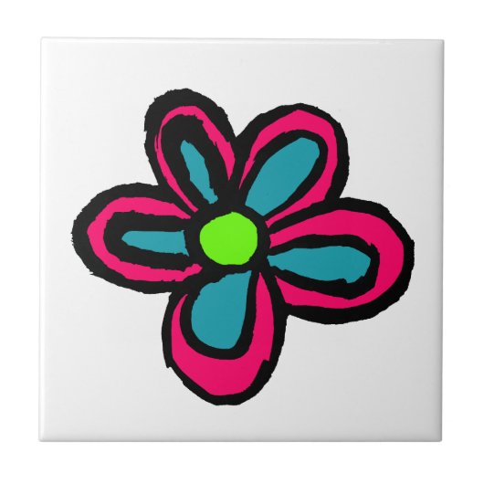 花のイラスト タイル (正面)
