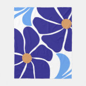 花のイラスト フリースブランケット (正面)