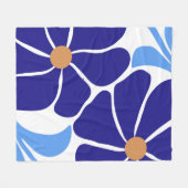 花のイラスト フリースブランケット (正面(横))