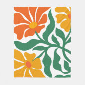 花のイラスト フリースブランケット (正面)