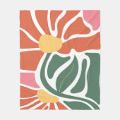 花のイラスト フリースブランケット (正面)