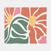 花のイラスト フリースブランケット (正面(横))