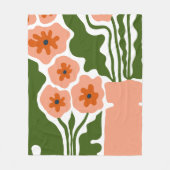 花のイラスト フリースブランケット (正面)