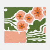 花のイラスト フリースブランケット (正面(横))