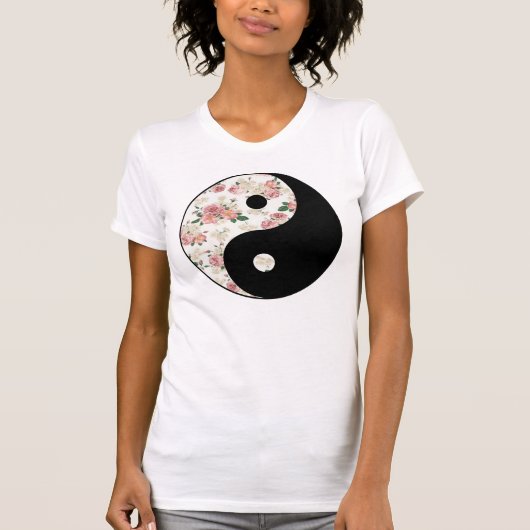 花のインおよびヤン Tシャツ (正面)