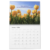 花のインスピレーション。 月例感動的な引用文 カレンダー (1月 2026)