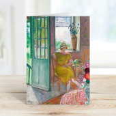 花のインテリアの若い女性 |アンリ・レバスク カード