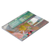 花のインテリアの若い女性 |アンリ・レバスク ノートブック (左側)